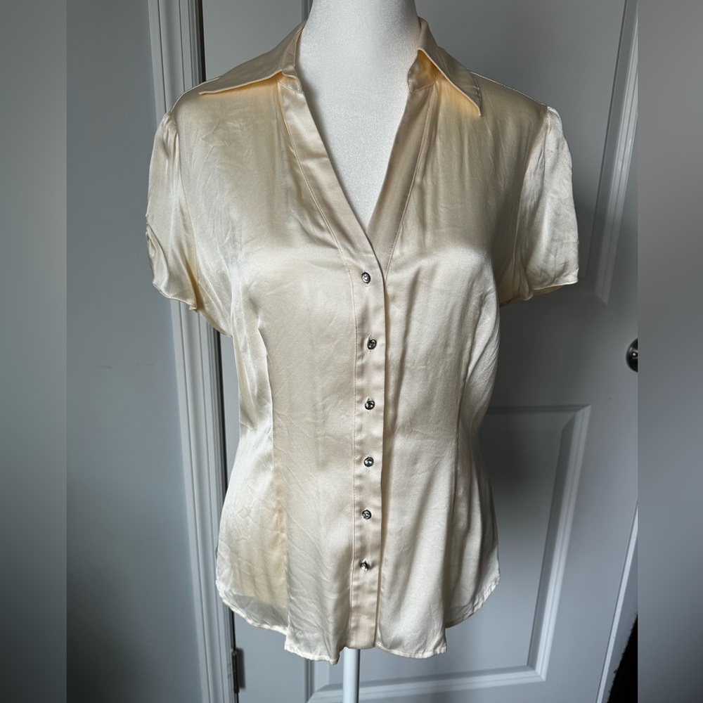 EXPRESS  Design studio Size - SMALL 
Elegant Beige Satin Blouse